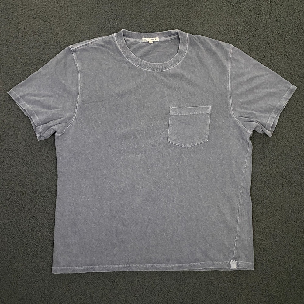 Alex Mill T-Shirt Mens XL Gray Short Sleeve Crew Cotton Vintage Style Stone Wash